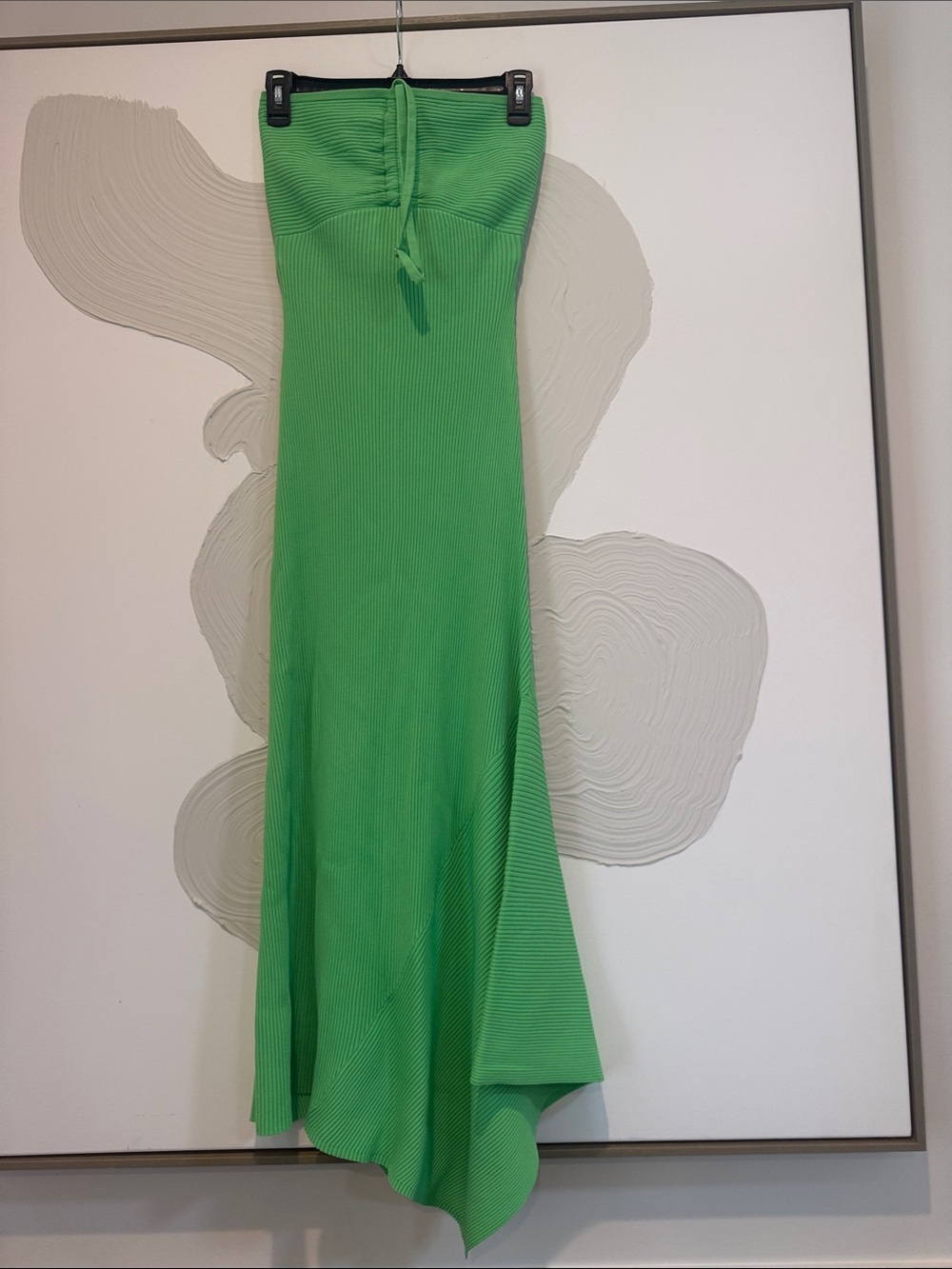A.L.C. Strapless Ribbed Maxi Dress in Bright Green